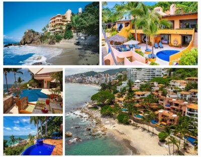 A collage of the Top 5 Beachfront Villas in Puerto Vallarta