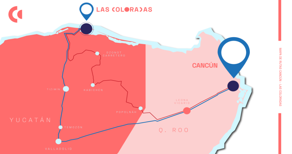 how to get to las coloradas from cancun