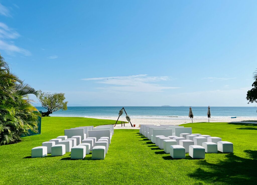 Beach Wedding Ceremony Setup at Casa Escondida, Punta Mita