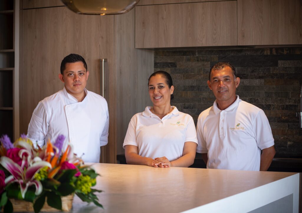 staff at luxury villa