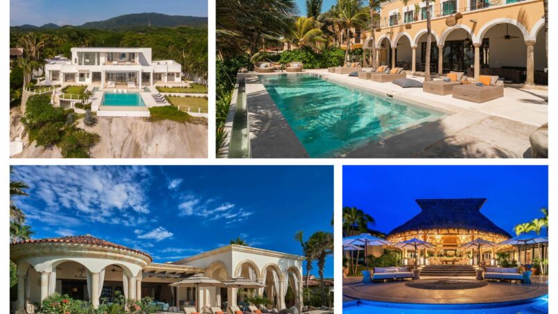 A montage of villas in Riviera Maya, Los Cabos, and Punta Mita showcasing their architectural styles.