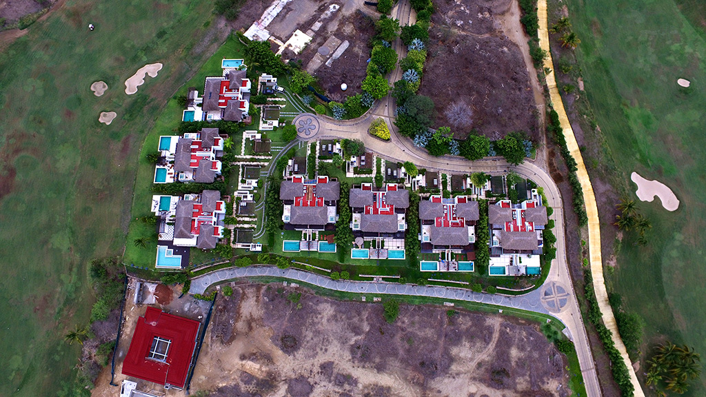Aerial Overview of Porta Fortuna Rentals & Villas