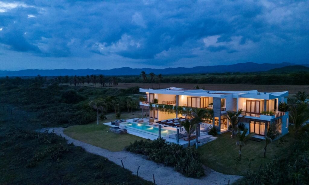 Terraces stepping down towards the Pacific at Villa Niku, Puerto Escondido