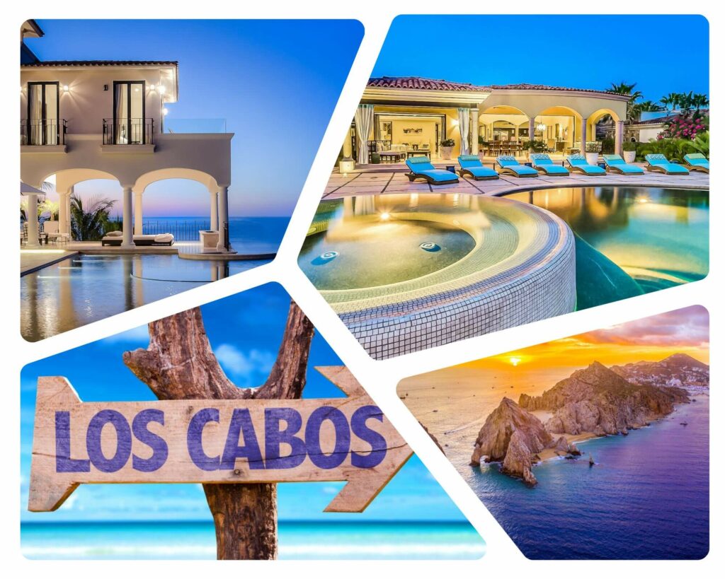 Collage of Diverse, Luxurious Los Cabos Villa Rentals, Showcasing a Spectrum of Exquisite Properties by Villa Experience