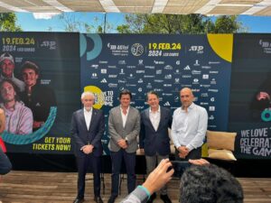 Promotional image for Los Cabos Tennis Open 2024 featuring the confirmed Top 10 ATP players: Holger Rune, Stefanos Tsitsipas, Casper Ruud, and Alexander Zverev.