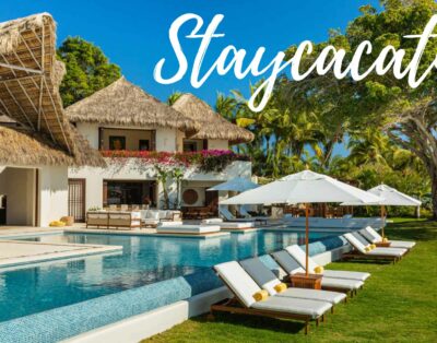 Collage showcasing luxury villas in Mexico for a staycation, featuring Punta Mita, Los Cabos, and Tulum.