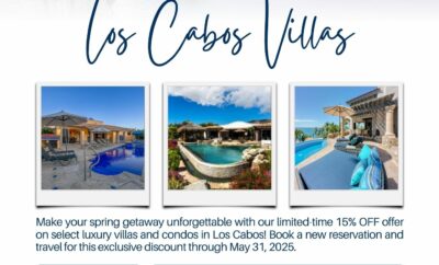 Imagen promocional: 15% de descuento en alquileres de villas de lujo en Lagos del Mar, Punta Mita, México. Oferta válida hasta el 31 de mayo de 2025.