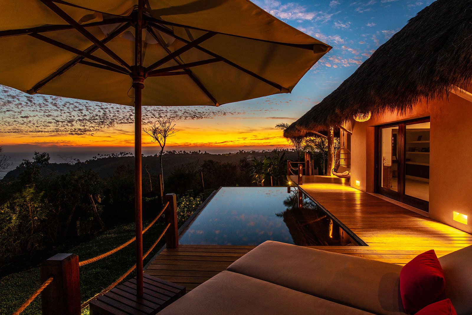 Sunset view from a luxury villa in Mexico — CFAR coverage costs less than a single excursion day