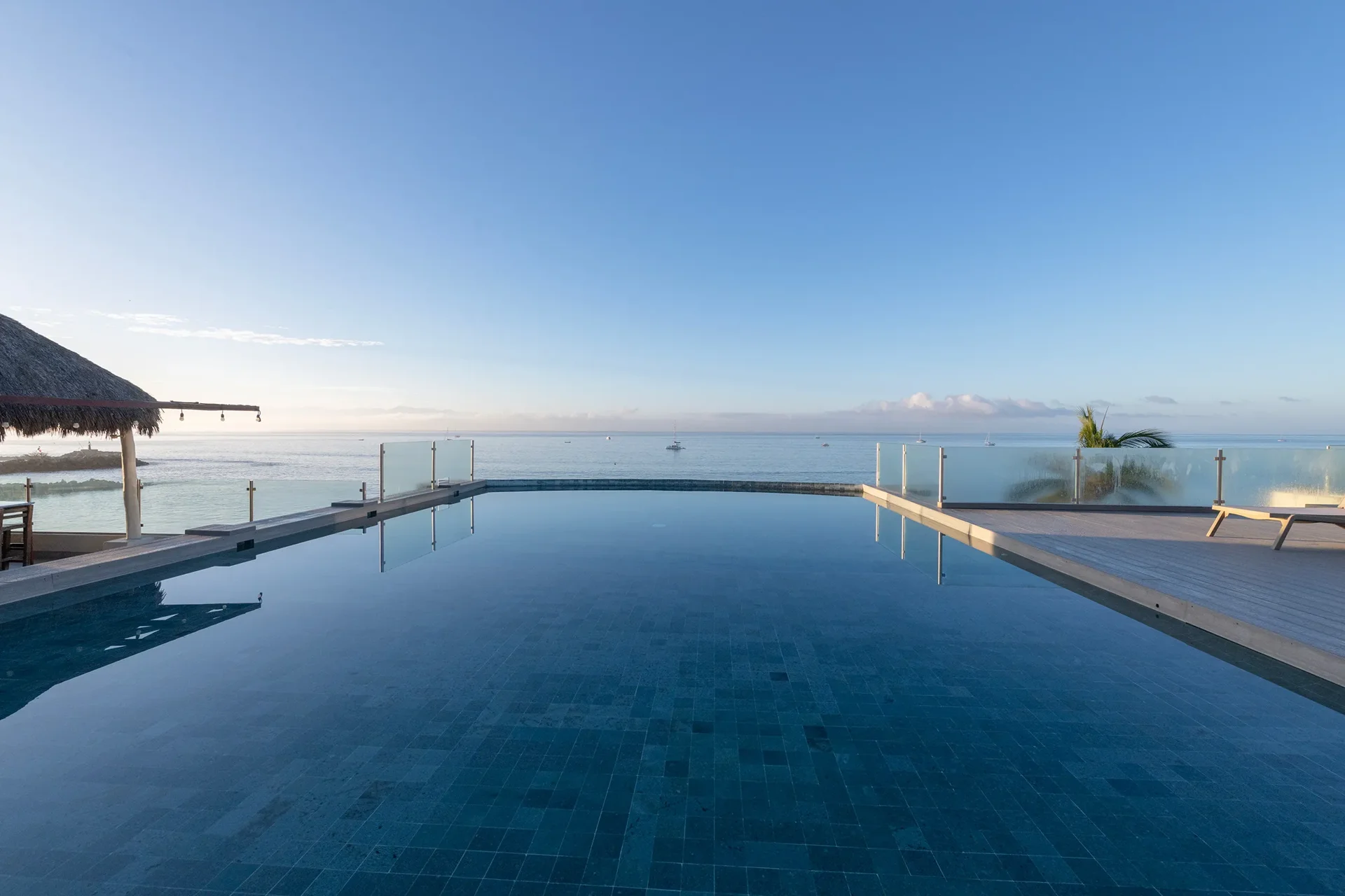 Condo Anclote rooftop infinity pool at dusk — Punta de Mita, Punta Mita
