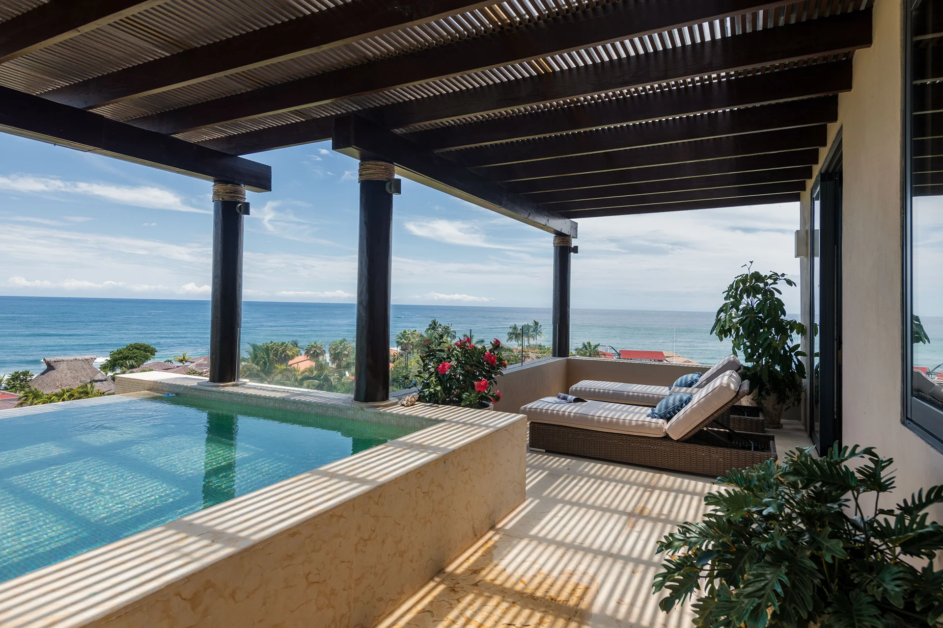PH Vista Ballena infinity pool and terrace planting — Tau Residences, Punta Mita
