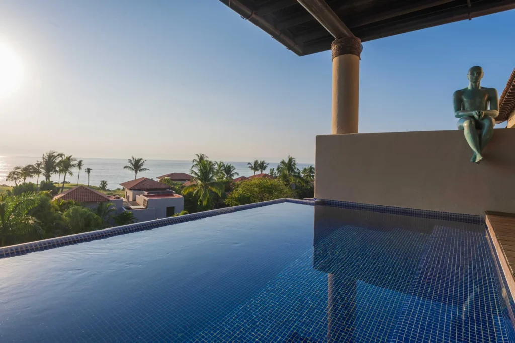 PH Vista Encanto plunge pool at the terrace edge looking to the ocean — El Encanto, Punta Mita