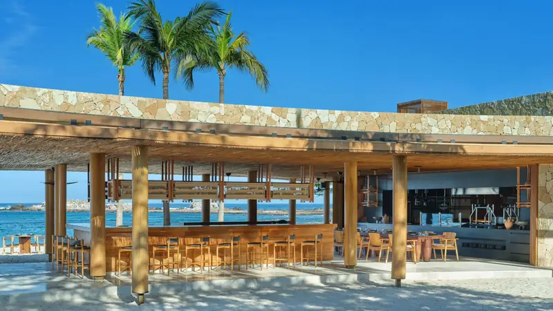 The bar at Mita Mary, St. Regis Punta Mita, by day